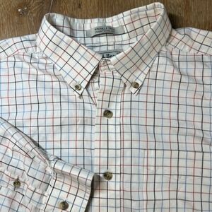 LL Bean Mens‎ Large Long Sleeve Button Down Shirt Wrinkle Free Checked Fall